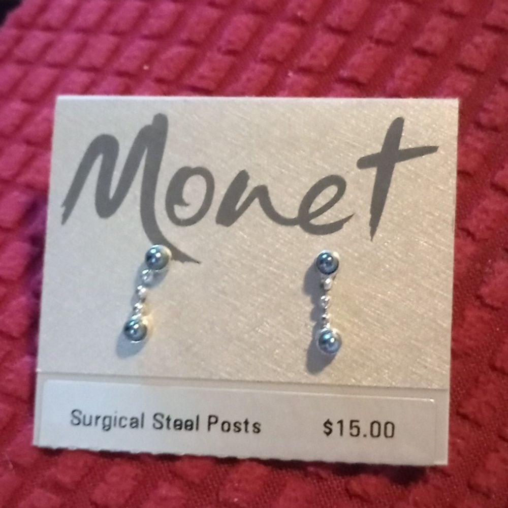 Monet vintage pierced earrings